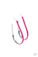 Load image into Gallery viewer, Beaded Bauble - Pink Hoop Earrings