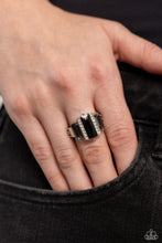 Load image into Gallery viewer, A GLITZY Verdict - Black Dainty Ring