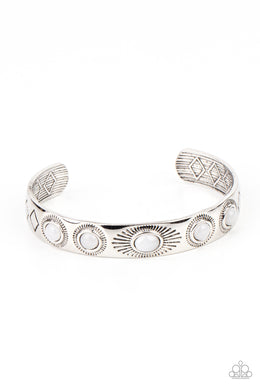 Heavenly Horizons - White Cuff Bracelet