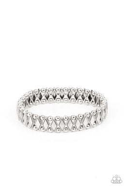 Abstract Advisory - Silver Stretchy Bracelet