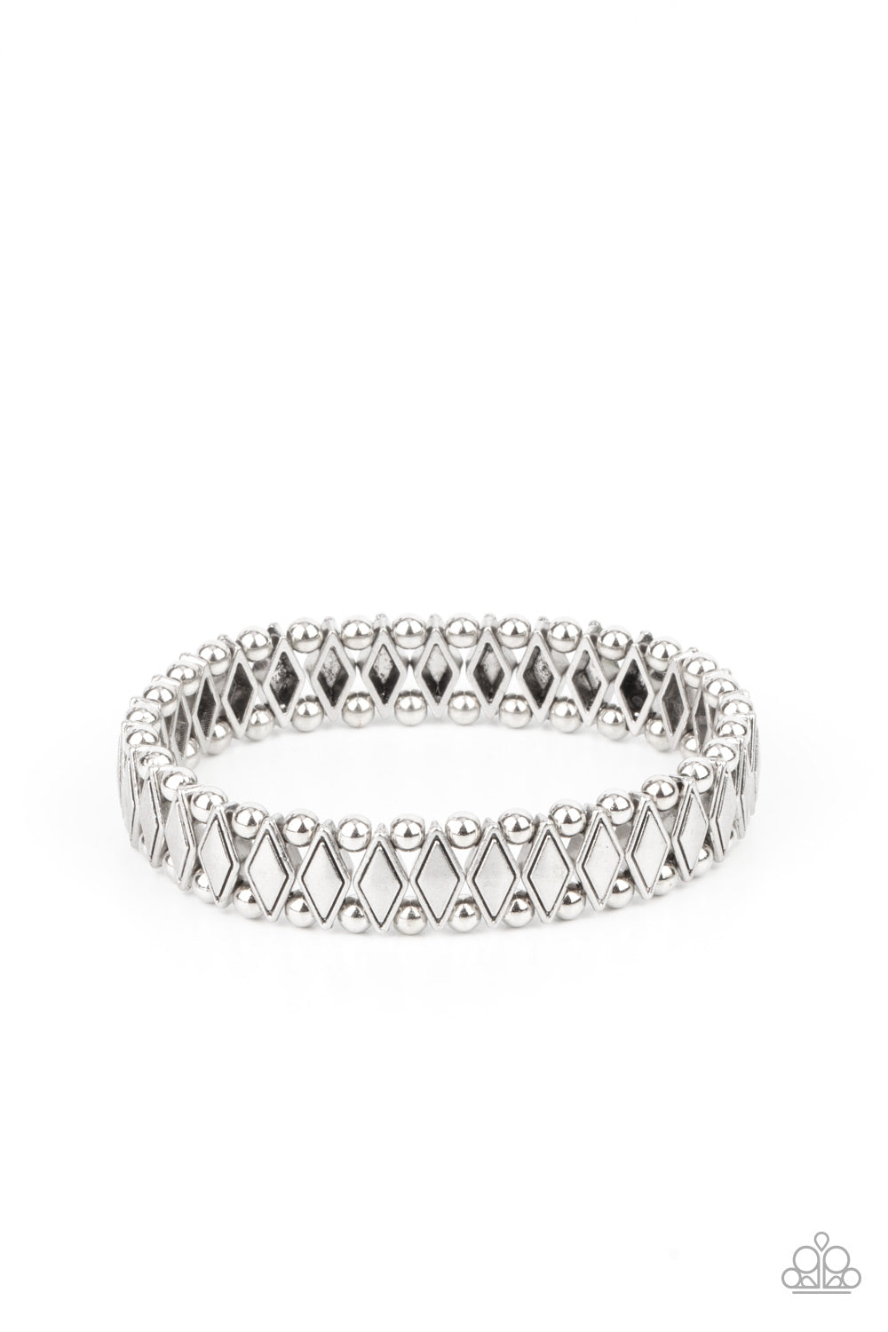 Abstract Advisory - Silver Stretchy Bracelet