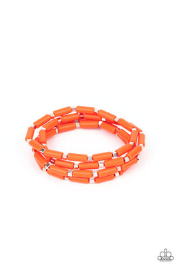 Radiantly Retro - Orange Stretchy Bracelets