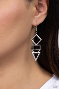 Glamorously Geometric - Black Earrings