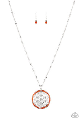 Tearoom Twinkle - Orange Necklace