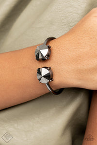 Spark and Sizzle - Black Gunmetal Hinged Bracelet