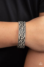 Load image into Gallery viewer, Rebel Runes - Black Adjustable Snap Closure Bracelet