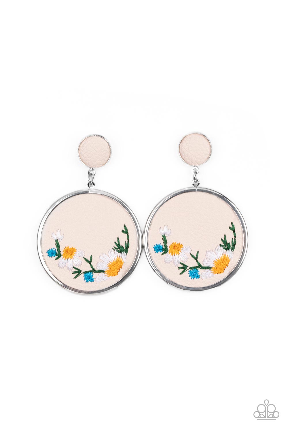 Embroidered Gardens - Multi Post Earrings