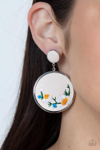 Embroidered Gardens - Multi Post Earrings