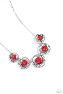 Elliptical Effervescence - Red Necklace