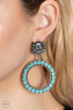 Load image into Gallery viewer, Playfully Prairie - Blue Clip-On Earrings