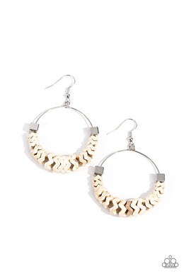 Capriciously Crimped - White Earrings