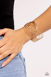 WIRE Away - Gold Cuff Bracelet