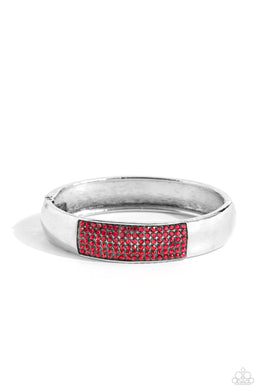 Record-Breaking Bling - Red Hinged Bracelet