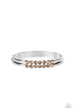 Load image into Gallery viewer, Doubled Down Dazzle - Brown Hinged Bracelet