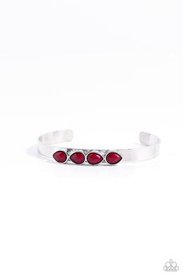 Prismatically Petite - Red Cuff Bracelet