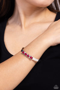 Prismatically Petite - Red Cuff Bracelet