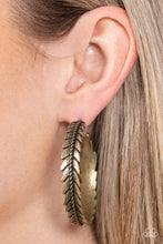 Load image into Gallery viewer, Flew The Nest - Brass Hoop Earrings