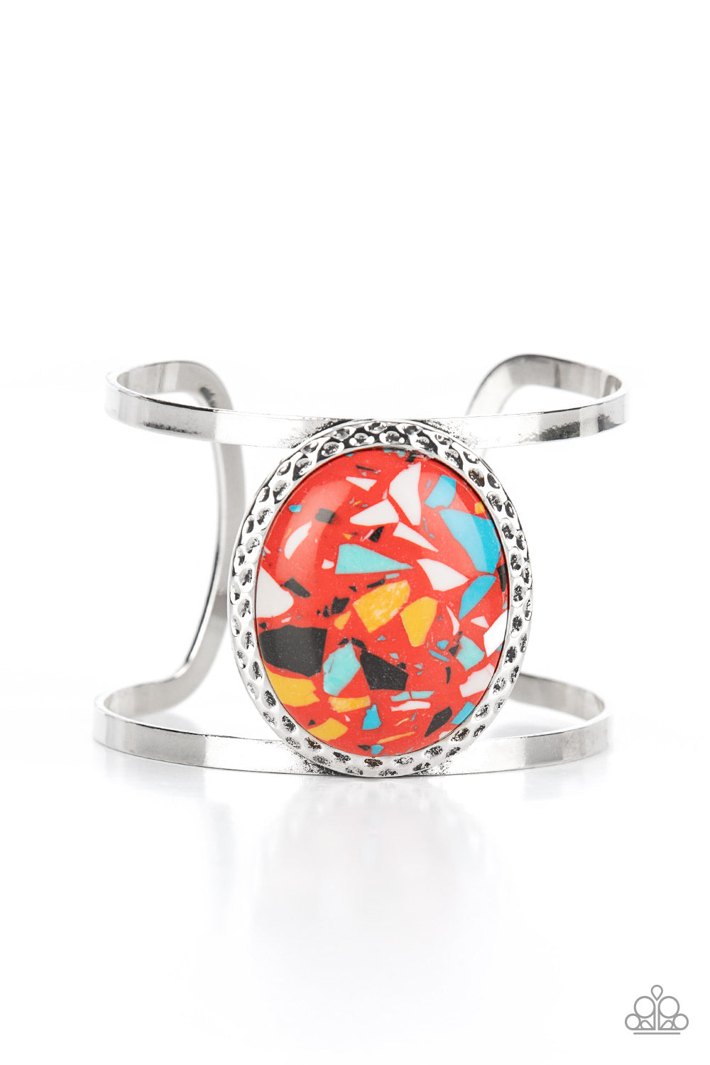 Tantalizingly Terrazzo - Red Cuff Bracelet