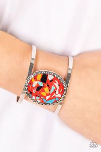 Tantalizingly Terrazzo - Red Cuff Bracelet