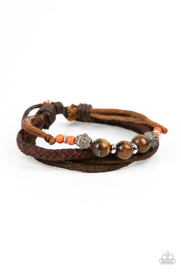 Tundra Tracker - Orange Sliding Knot Bracelet