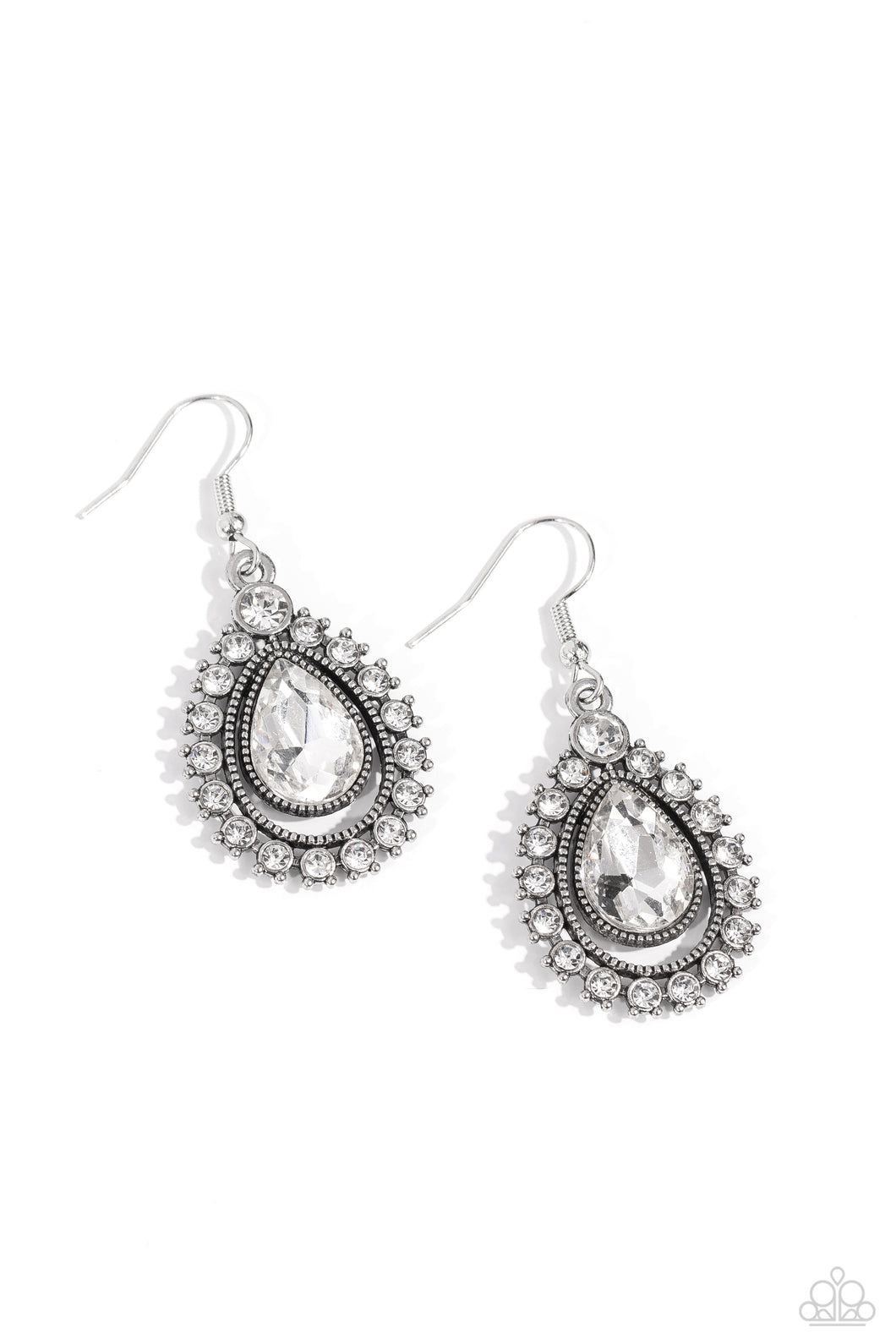 Divinely Duchess - White Earrings