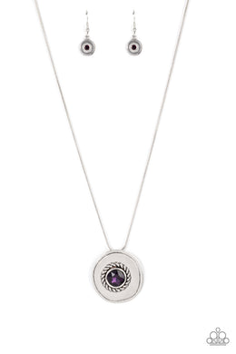 Make Me a MEDALLION-aire - Purple Necklace