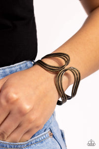 Shockwave Attitude - Brass Hinged Bracelet