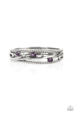 Bonus Bling - Purple Hinged Bracelet