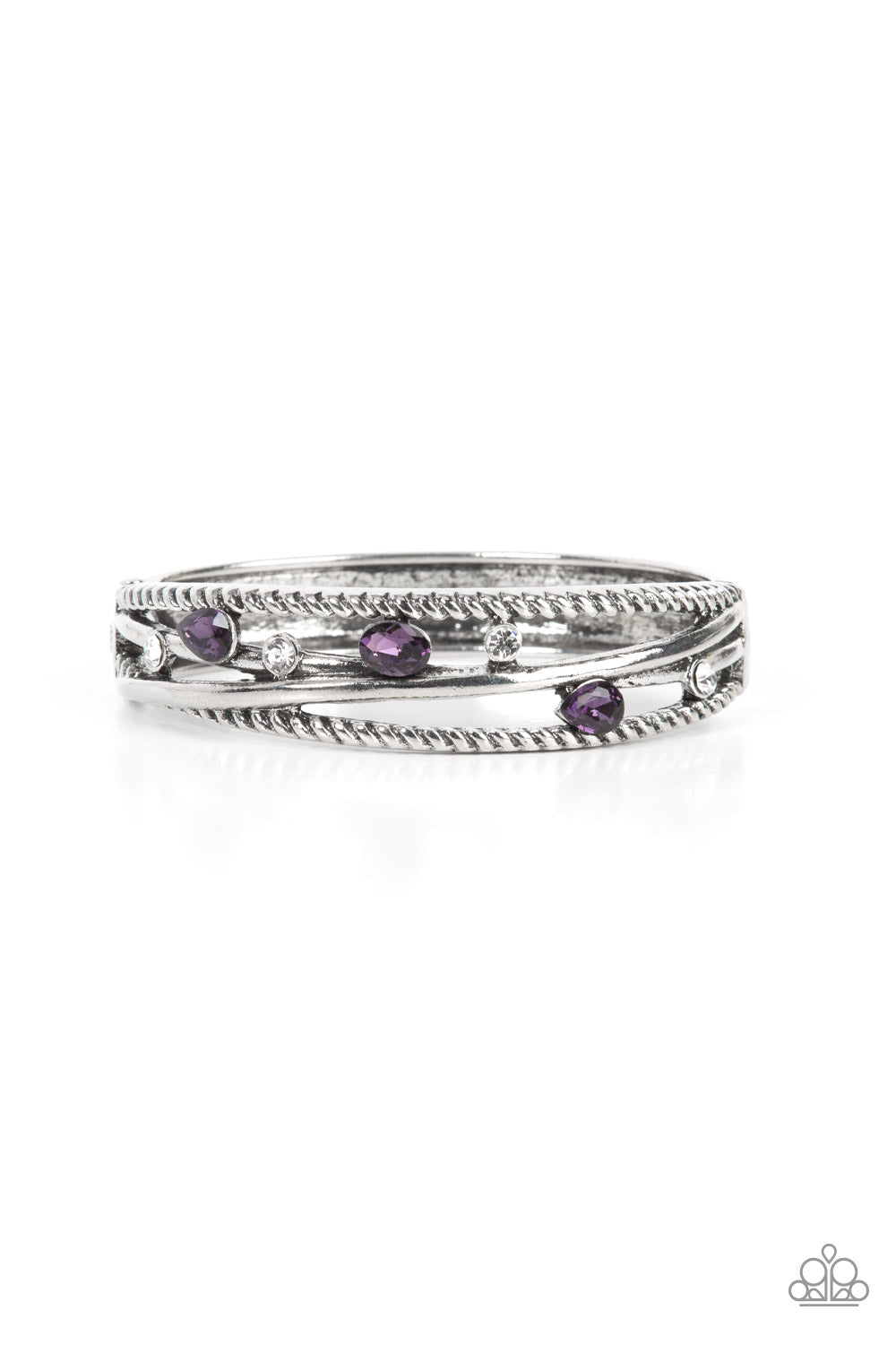 Bonus Bling - Purple Hinged Bracelet