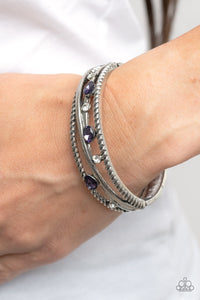 Bonus Bling - Purple Hinged Bracelet