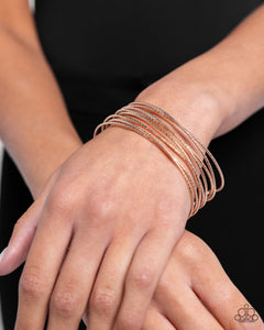 Monochromatic Crossover - Rose Gold Cuff Bracelet