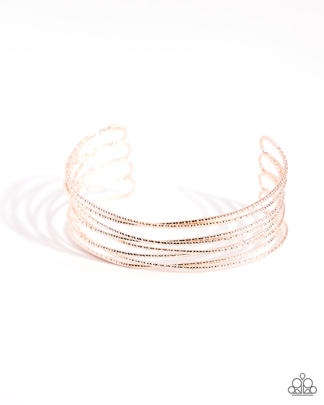 Monochromatic Crossover - Rose Gold Cuff Bracelet