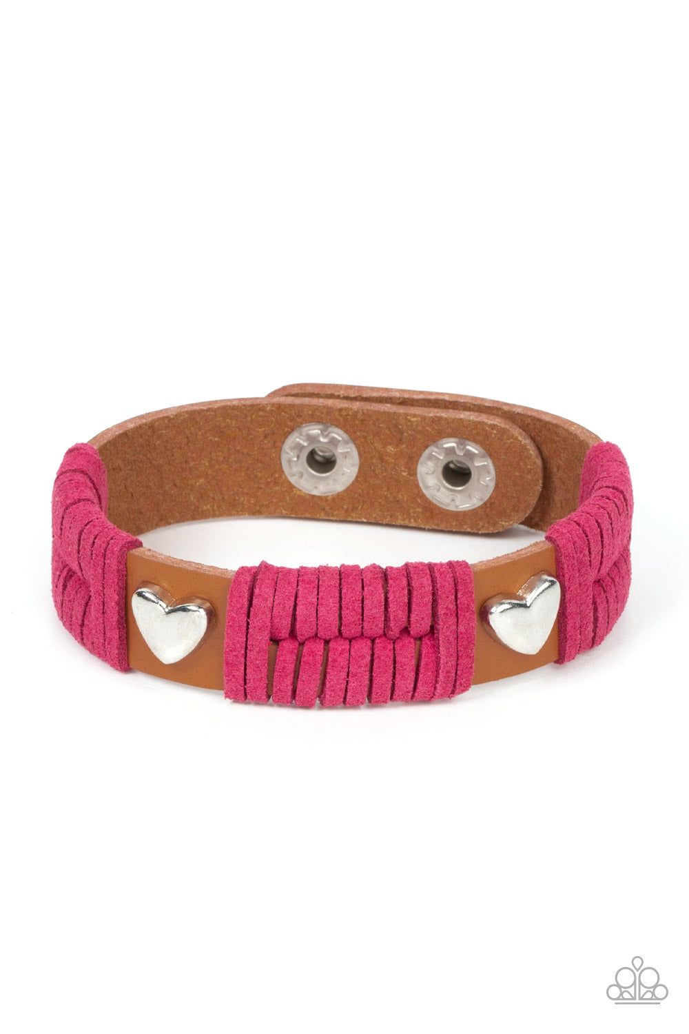 Lusting for Wanderlust - Pink Adjustable Snap Closure Bracelet