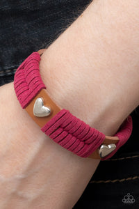 Lusting for Wanderlust - Pink Adjustable Snap Closure Bracelet