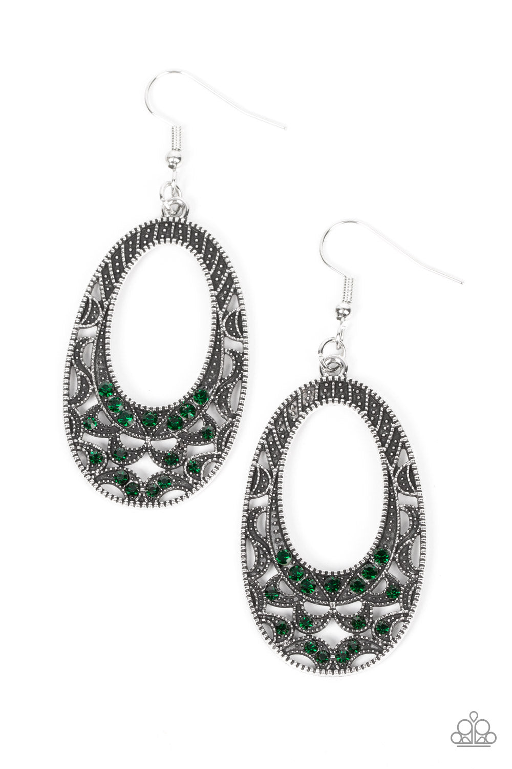 Colorfully Moon Child - Green Earrings