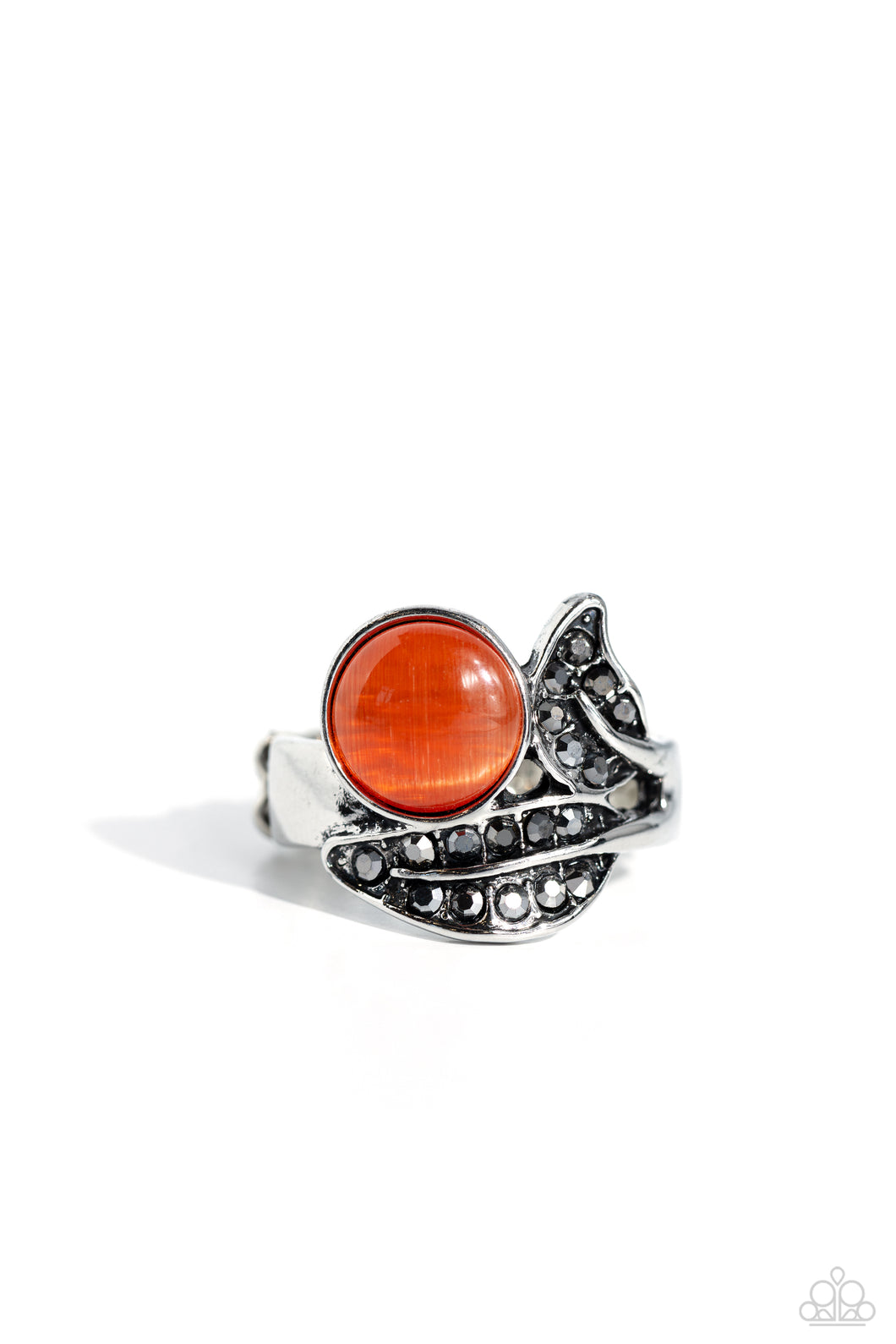 Cats Eye Candy - Orange Dainty Ring