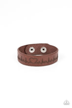 Load image into Gallery viewer, Haute Heartbeat - Brown Adjustable Snap Closure Bracelet