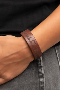 Haute Heartbeat - Brown Adjustable Snap Closure Bracelet