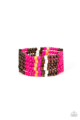 Dive into Maldives - Pink Stretchy Bracelet