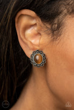 Load image into Gallery viewer, Garden Gazebo - Brown Clip-On Earrings