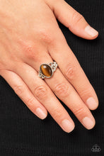 Load image into Gallery viewer, Crystals and Cats Eye - Brown Dainty Ring