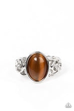 Load image into Gallery viewer, Crystals and Cats Eye - Brown Dainty Ring