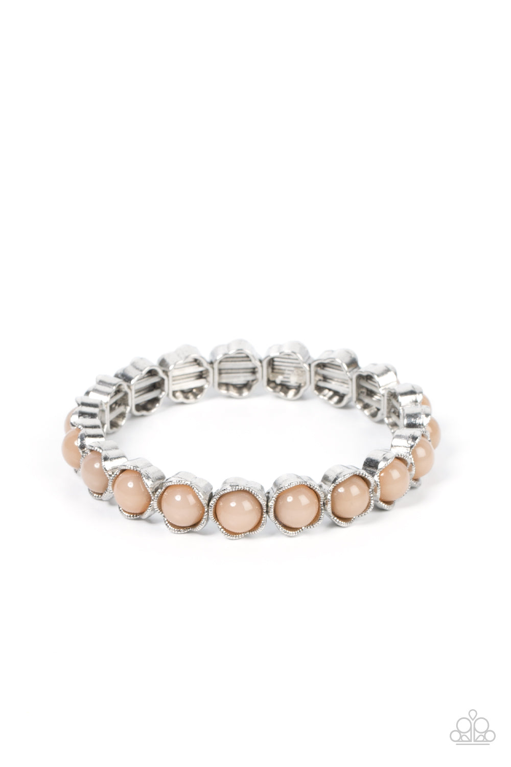 Lets be Buds - Brown Stretchy Bracelet