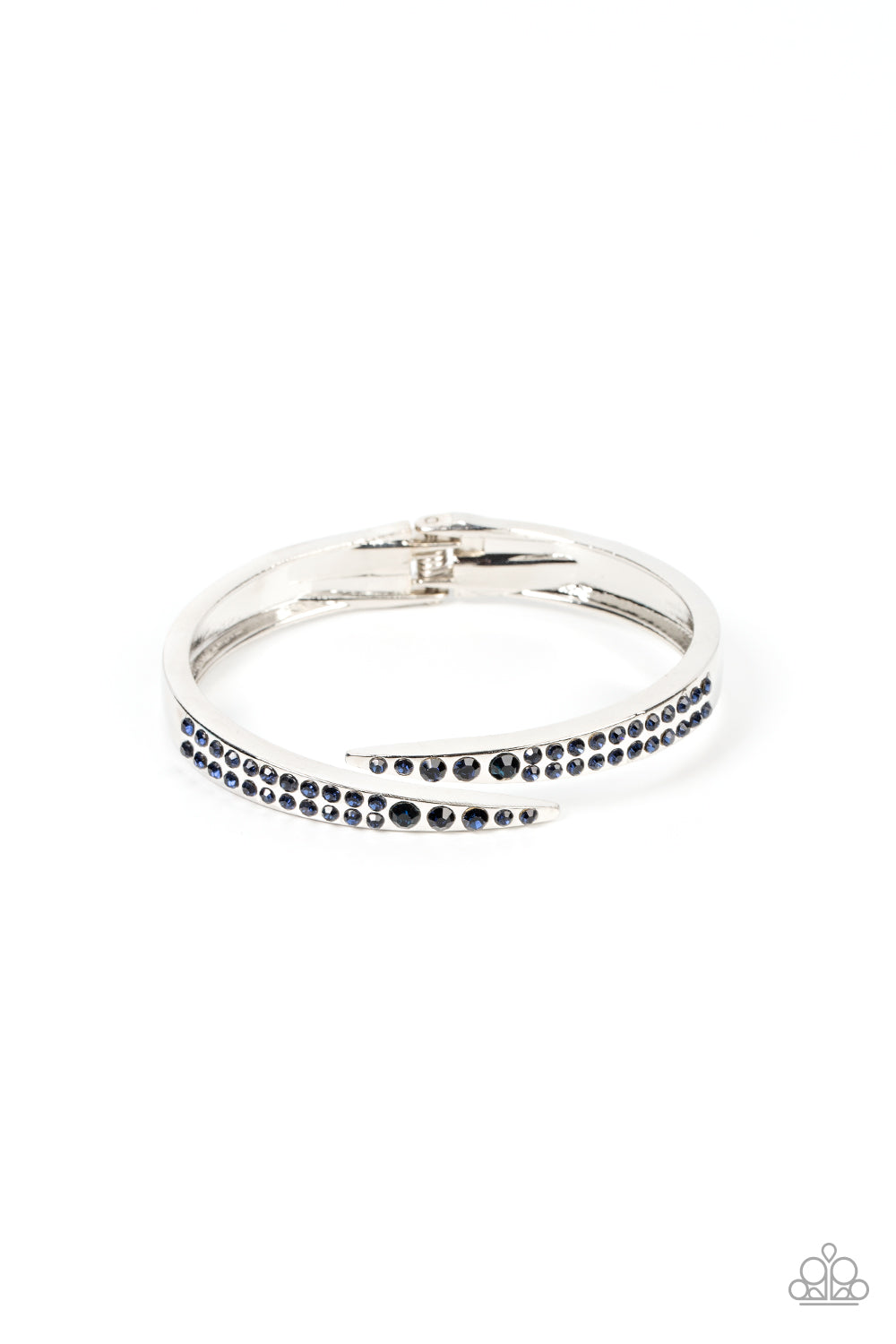 Sideswiping Shimmer - Blue Hinged Bracelet