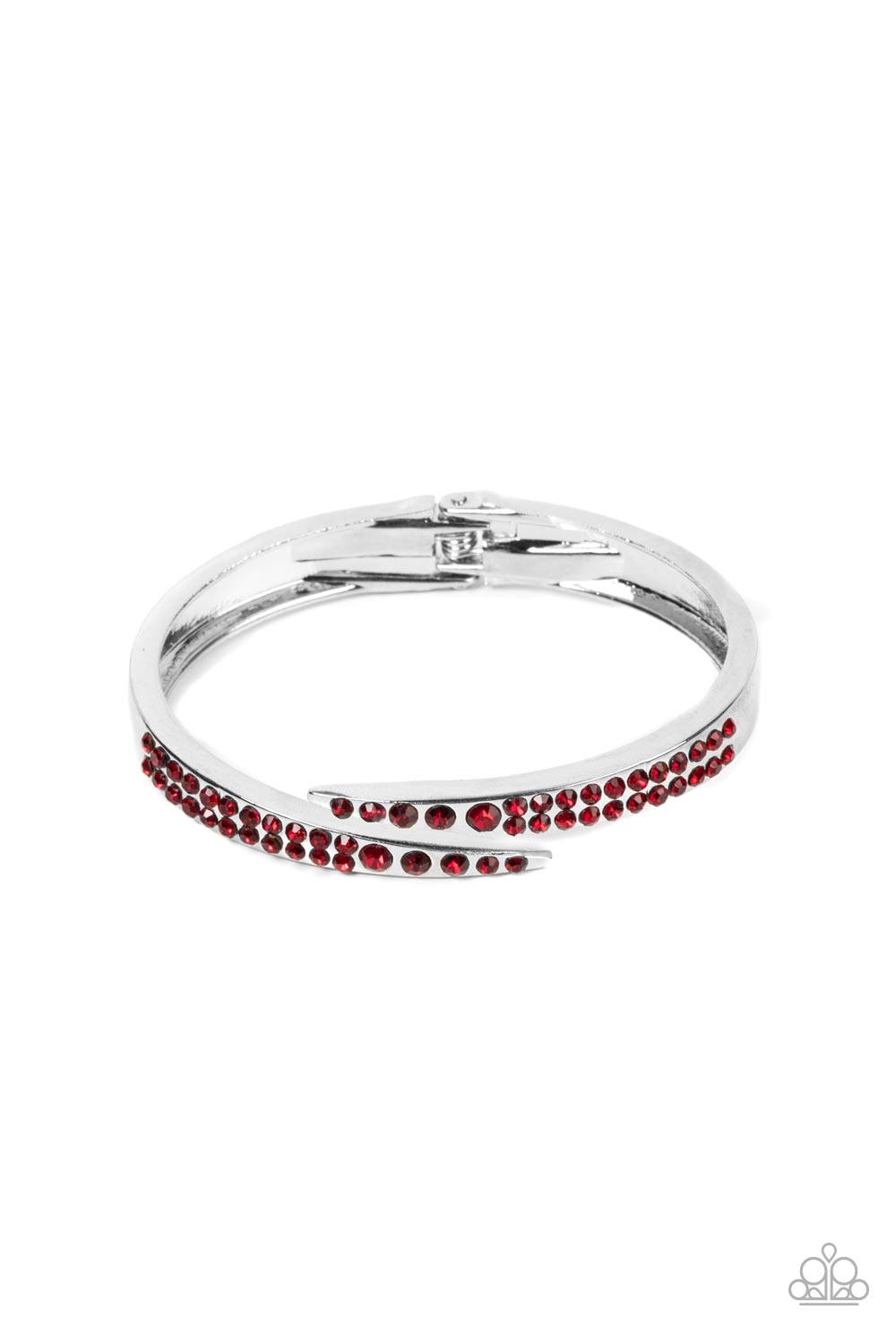 Sideswiping Shimmer - Red Hinged Bracelet