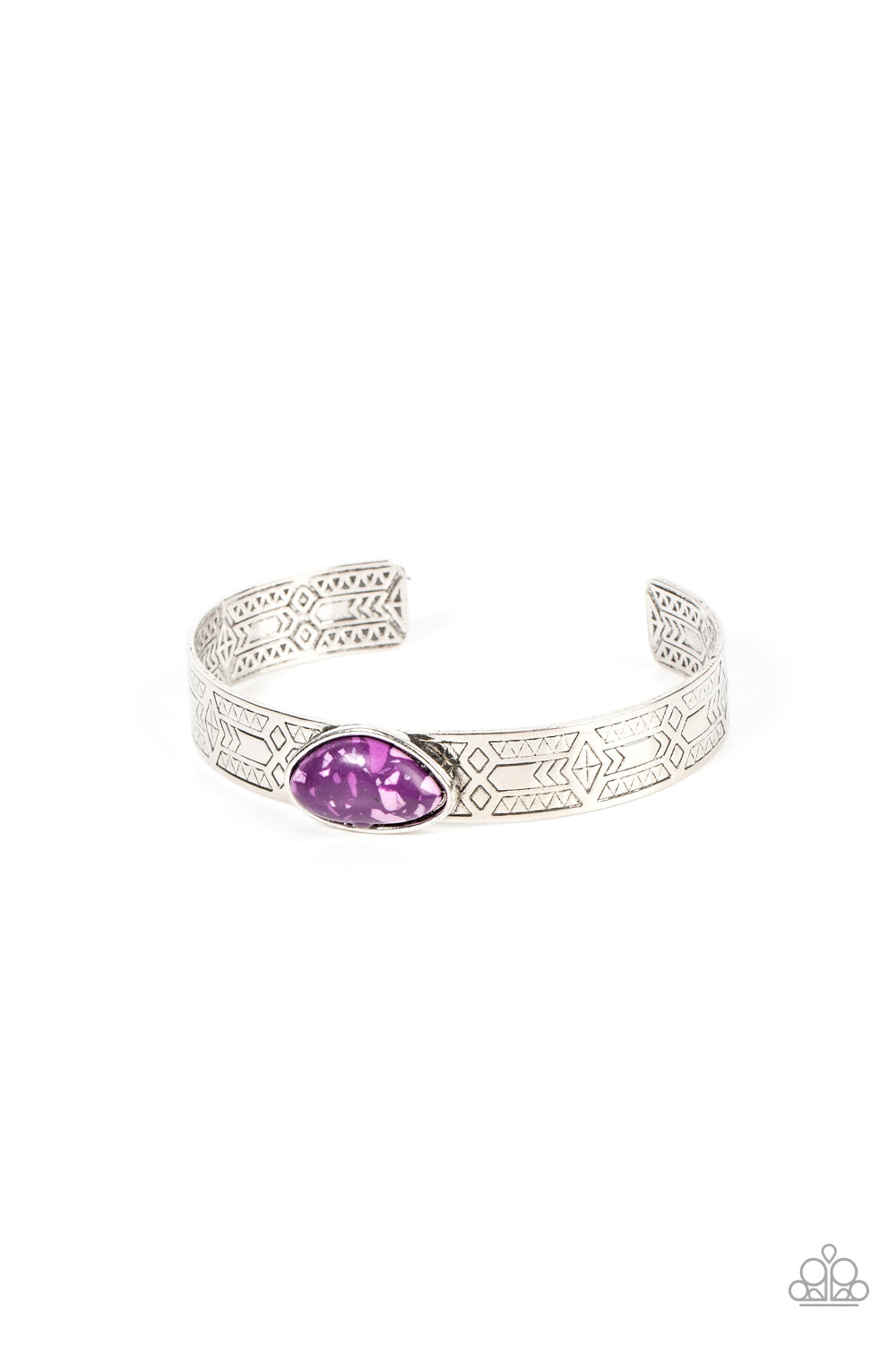 Gobi Glyphs - Purple Cuff Bracelet