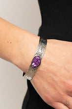 Load image into Gallery viewer, Gobi Glyphs - Purple Cuff Bracelet