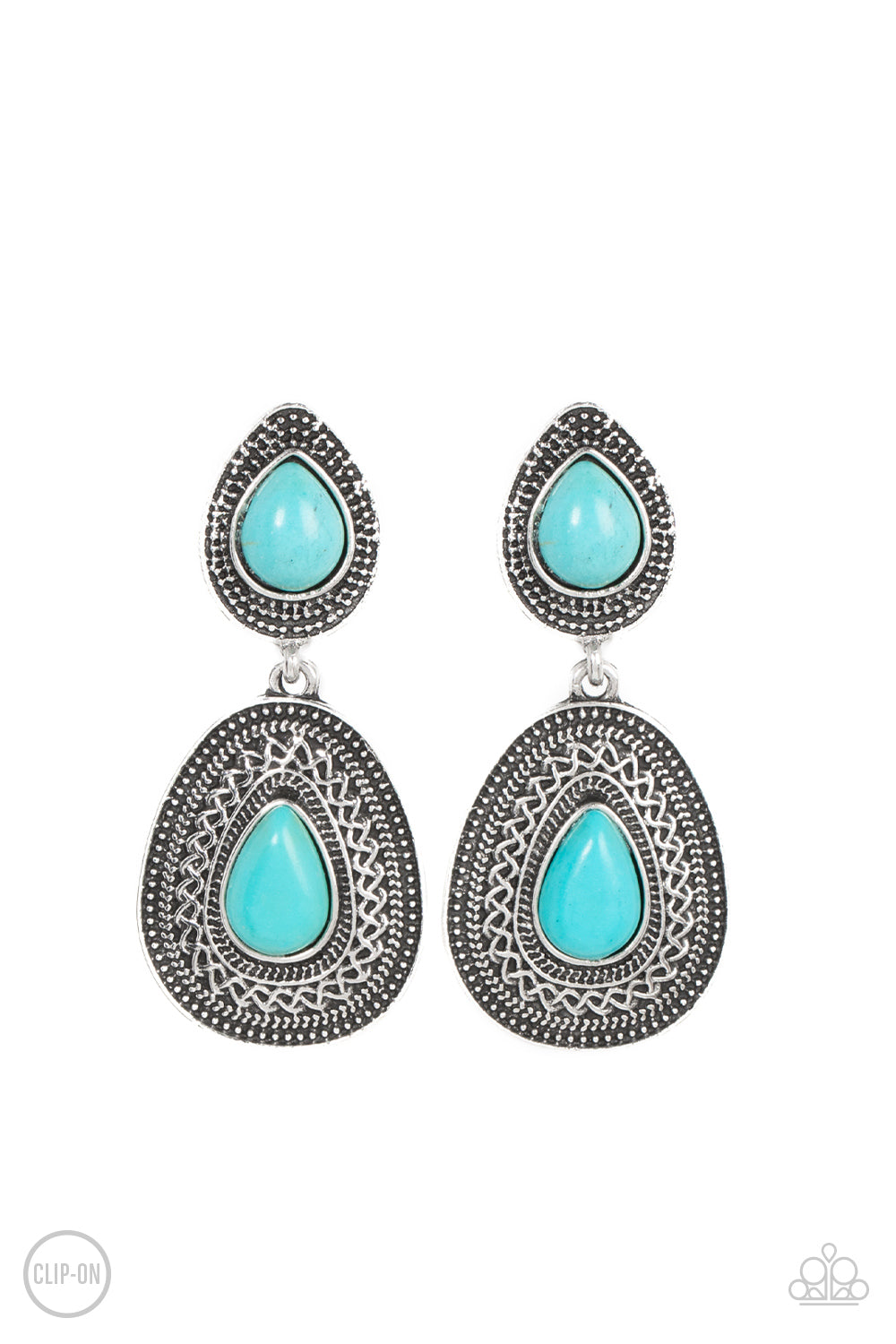 Country Soul - Blue Clip-On Earrings