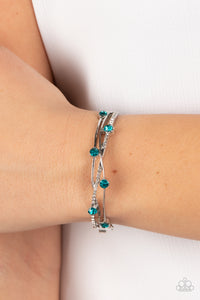 Slammin Sparkle - Blue Hinged Bracelet