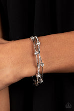 Load image into Gallery viewer, Slammin Sparkle - White Hinged Bracelet